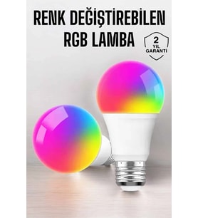 Renk Değiştirebilen Rgb Işıklı Led Ampul A+enerji 15 Watt Led Işık