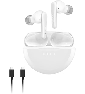 SoundForm Rhythm ANC Gerçek Kablosuz Kulak İçi Kulaklık, Dahili Mikrofonlu, USB-C Hızlı Şarj, 28 Saat Pil Ömrü, IPX5 Suya Dayanıklılık, iPhone, Galaxy, Pixel vb. için Bluetooth Kulaklık, Beyaz