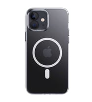 Apple iPhone 12 Kılıf Şeffaf Sert PC Wireless Desteği Hassas Alüminyum Alaşım Buton Tasarım (Renksiz)