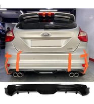 Ford Focus 3 HB Arka Ek Difüzör Siyah Plastik 2011 2012 2013 2014 Arka-difizör-bodykit-ek-karlık