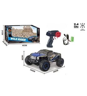 Şarjlı 1:10 RC Dev Off-Road Araba 15KM/H Hızlı Arazi Aracı  40 CM (Mavi)