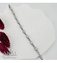 Rodyum Zirkon Taşlı Pirinç Bileklikler 17+2 Cm - Kbl0062