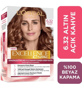 Loreal Excellence Creme Saç Boyası 6.32 Altın Açık Kahve