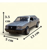 Nostaljik Metal Çek Bırak Gri Tofaş Şahin Araba Kapılar Açılır