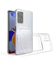 Coverzone Xiaomi Redmi Note 11S ile Uyumlu Kartl?kl? ?effaf Kamera Koruma Y�kseltisi Z-Serta Silikon Anti-?ok �zellikli K�?eleri Airbag ?effaf Telefon K?l?f?