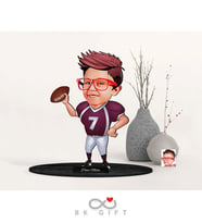 BK Gift Kişiye Özel Çocuk Amerikan Futbolcu Karikatürlü Ahşap Biblo-1