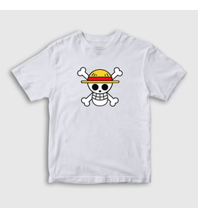 Presmono Unisex Çocuk Beyaz Logo Anime One Piece T-Shirt 135760tt (Beyaz)