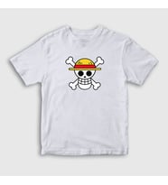 Presmono Unisex Çocuk Beyaz Logo Anime One Piece T-Shirt 135760tt (Beyaz)