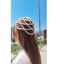 Örgü İncili Saç Aksesuarı