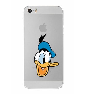 Apple iPhone 5 Uyumlu Kamera Korumalı Tıpalı  Kapak Donald Duck TasarımlıŞeffaf Kılıf
