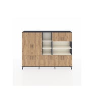 Arges Dolap 14 Raflı 9 Kapaklı 220x30x163 Antrasit-Çam/Aytaşı