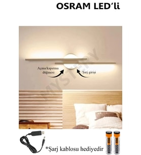 Modern tasarımlı, şarjlı led lamba, çok amaçlı, şık ve kullanışlı.