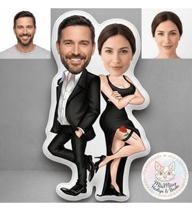 Kişiye Özel Şık Çift Şekilli Maskot Yastık