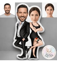 Kişiye Özel Şık Çift Şekilli Maskot Yastık