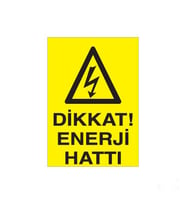 Dikkat Enerji Hattı Uyarı Levhası 60x90cm (Karışık)