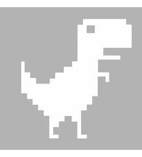 Piksel Dinozor Sticker siyah 15x16 CM (Beyaz)