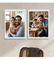 Yapışkanlı Sök Tak Beyaz Çerçeve 30x40cm - 2'li paket +resim baskısı