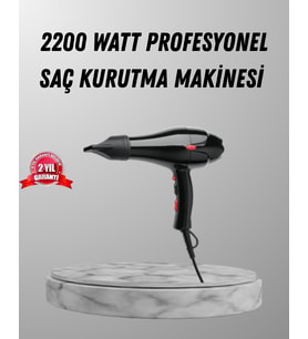 2200W Fön Makinesi – Profesyonel AC Motor, Soğuk ve Sıcak Üfleme