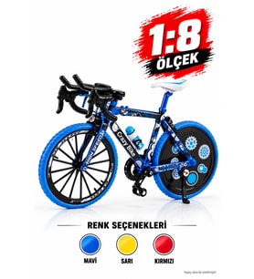 1:8 Ölçek Gerçekçi Metal Maket Bisiklet - Amortisörlü, Hareketli Zincir ve Pedallı Dekoratif Oyuncak