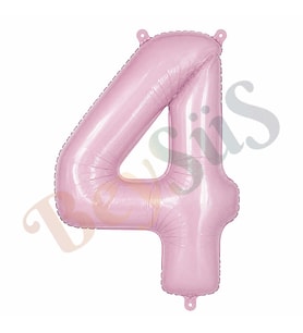 4 Rakam Folyo Balon pembe Rengi (76 cm)