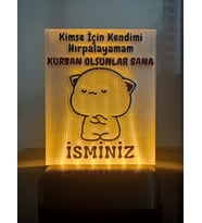 Kişiye Özel İsimli Hediyelik Kablolu Led Lamba - M13 - Kurban Olsunlar Bana (Amber)