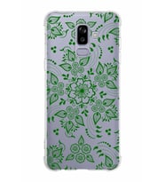 Samsung Galaxy J8 (2018)  Köşe Korumalı Antişok Kapak Nostalji Desen Tasarımlı Şeffaf  Kılıf