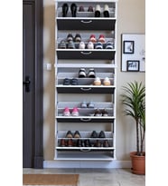 Eliusta Sho Beş Düşer Kapaklı Ayakkabılık Antrasit Renk 72 cm Asma 72x193x26 cm Ayakkabılık
