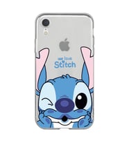 Iphone XR Uyumlu We Love Stitch Desenli Şeffaf Telefon Kılıfı