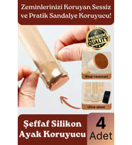 #Sandalye Sessiz Sürtünme Çizilme Önleyici Keçeli Şeffaf Silikon Sandalye Ayak Koruma Pedi 4 Adet