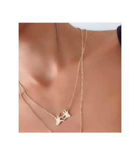 925 Ayar Gümüş Love Tasarım Kolye (Gold)