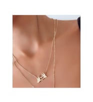 925 Ayar Gümüş Love Tasarım Kolye (Gold)