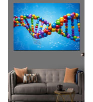 Dna Sarmalı Renkli Modern Sanat Dekoratif Kanvas - Mdf Ahşap Tablo