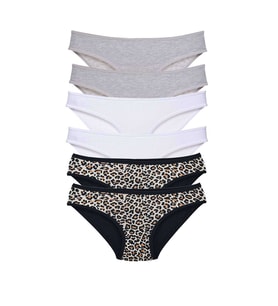 Mulvxbrf Brf02 6 Adet Likralı Kadın Slip Külot Leopar Gri Beyaz (Mulvix)