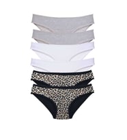 Mulvxbrf Brf02 6 Adet Likralı Kadın Slip Külot Leopar Gri Beyaz (Mulvix)