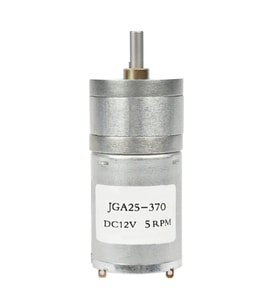 12V 5Rpm JGA25-370 Redüktörlü DC Motor Metal Dişli Yüksek Tork Kuvvet 25mm Robot Oyuncak