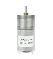 12V 5Rpm JGA25-370 Redüktörlü DC Motor Metal Dişli Yüksek Tork Kuvvet 25mm Robot Oyuncak