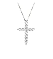 Beyaz Altın Taşlı Cross Kolye