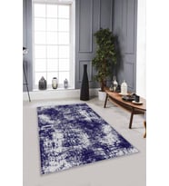 Lacivert Sade Desensiz Kaymaz Tabanlı Dekoratif Halı SS01 - 100 x 160 cm