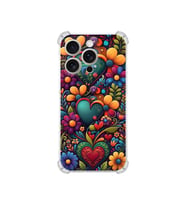 PrintiFy Apple iPhone 14 Pro Max ile Uyumlu Düşlerin Dansı Serisi Çiçeklerin Dansı Tasarımlı Uv Baskılı Köşe Korumalı Antişok Kılıf