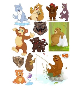 Ayı Sticker Set-4 13 Parça Telefon, Tablet, Defter, Laptop Sticker