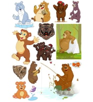 Ayı Sticker Set-4 13 Parça Telefon, Tablet, Defter, Laptop Sticker