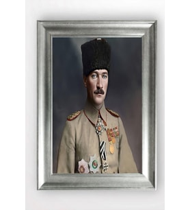 Gümüş Çerçeveli Atatürk Tablo cv1359