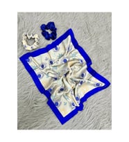 Kadın Dijital Baskılı Göz Fular & Simit Toka Seti – 1 Fular (48×48 cm) + 2 Simit Toka