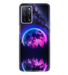 Oppo A55 Kılıf Silikon Desen Özel Seri Star Planet 1652