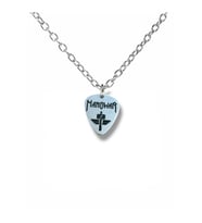 Manowar Heavy Metal Grubu Pena Şeklinde Çift Taraflı Rock İşaretli Unisex Metal Kolye (Gümüş)
