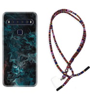 TCL 10L 10 Plus 10SE 20E 20SE 30 L7 Kılıf Boyun Asklı Rasta Silikon Colorful Abstract 1384