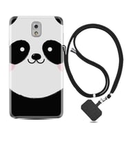 Samsung Note 3 4 5 8 9 20 Ultra 10 Lite Kılıf Boyun Askılı Silikon Sevimli Panda 1794