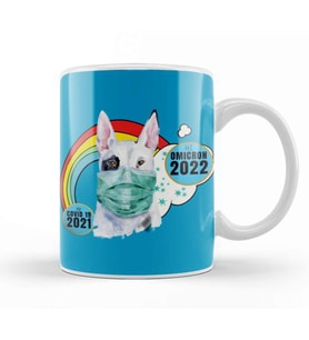 Sarcasm Funny Vintage DOG Saying Covid Hi Omicron Virus 2022 Kupa Bardak Porselen