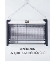 QU  Elektrikli Uv Sinek Öldürücü Zincirli Askılı 300SO (Beyaz - Siyah Mermer)