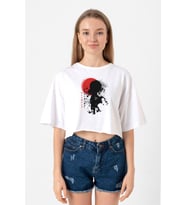 Violet Evergarden Anime Dark Poster Beyaz Kadın Crop Tshirt